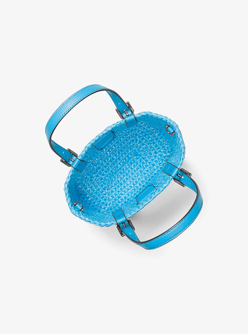Michael Kors Quinn Extra-Small Hand-Crocheted Crossbody Bag- MILOS BLUE