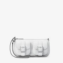Michael Kors Zoe Small Pebbled Leather Pochette-OPTIC WHITE