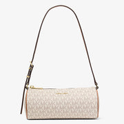 Michael Kors Izzy Small Signature Logo Barrel Pochette- VANILLA/ACORN