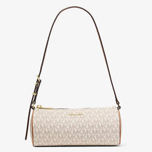 Michael Kors Izzy Small Signature Logo Barrel Pochette- VANILLA/ACORN