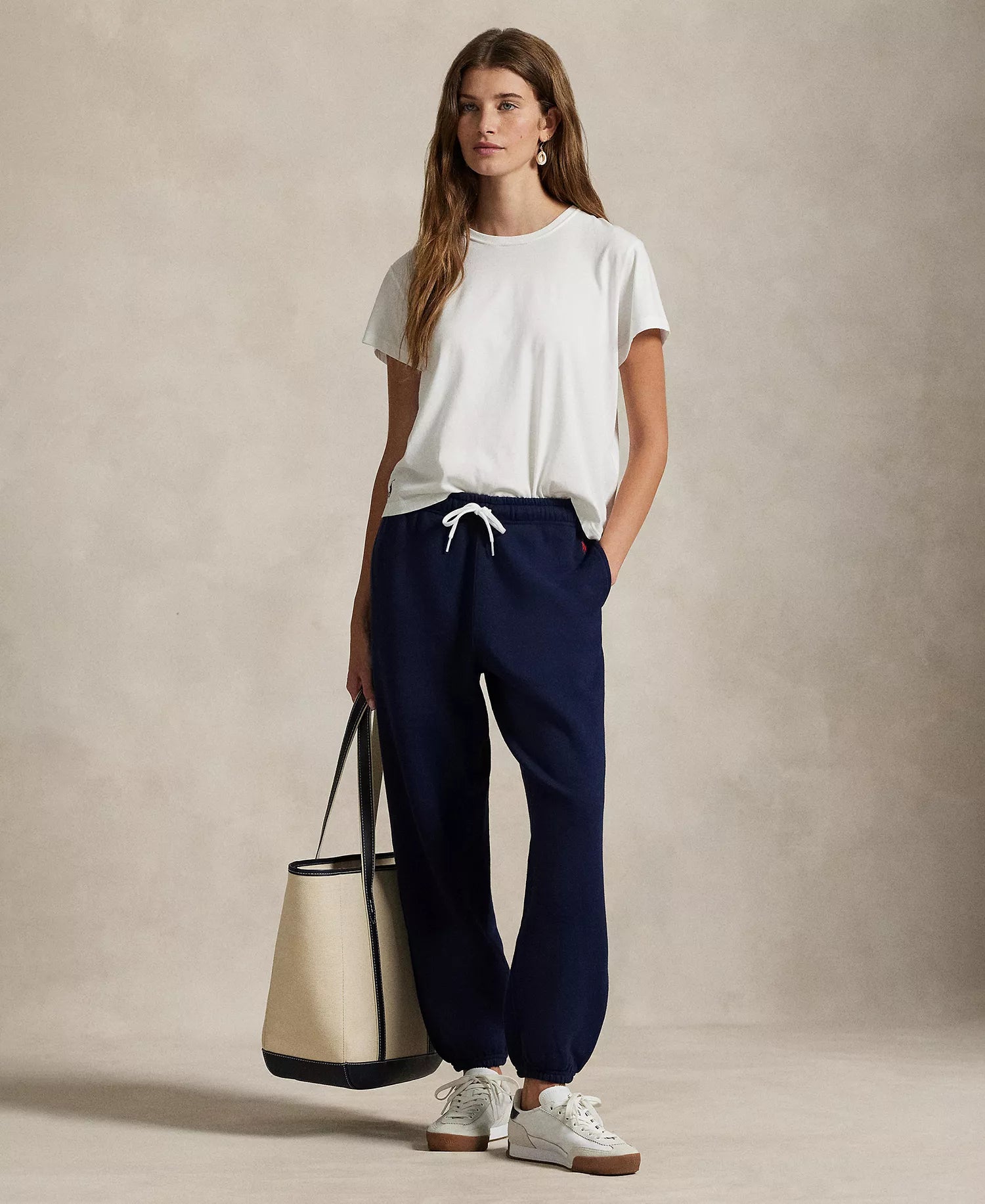 Ralph Lauren Women's Fleece Drawstring Sweatpants-Cruise Navy