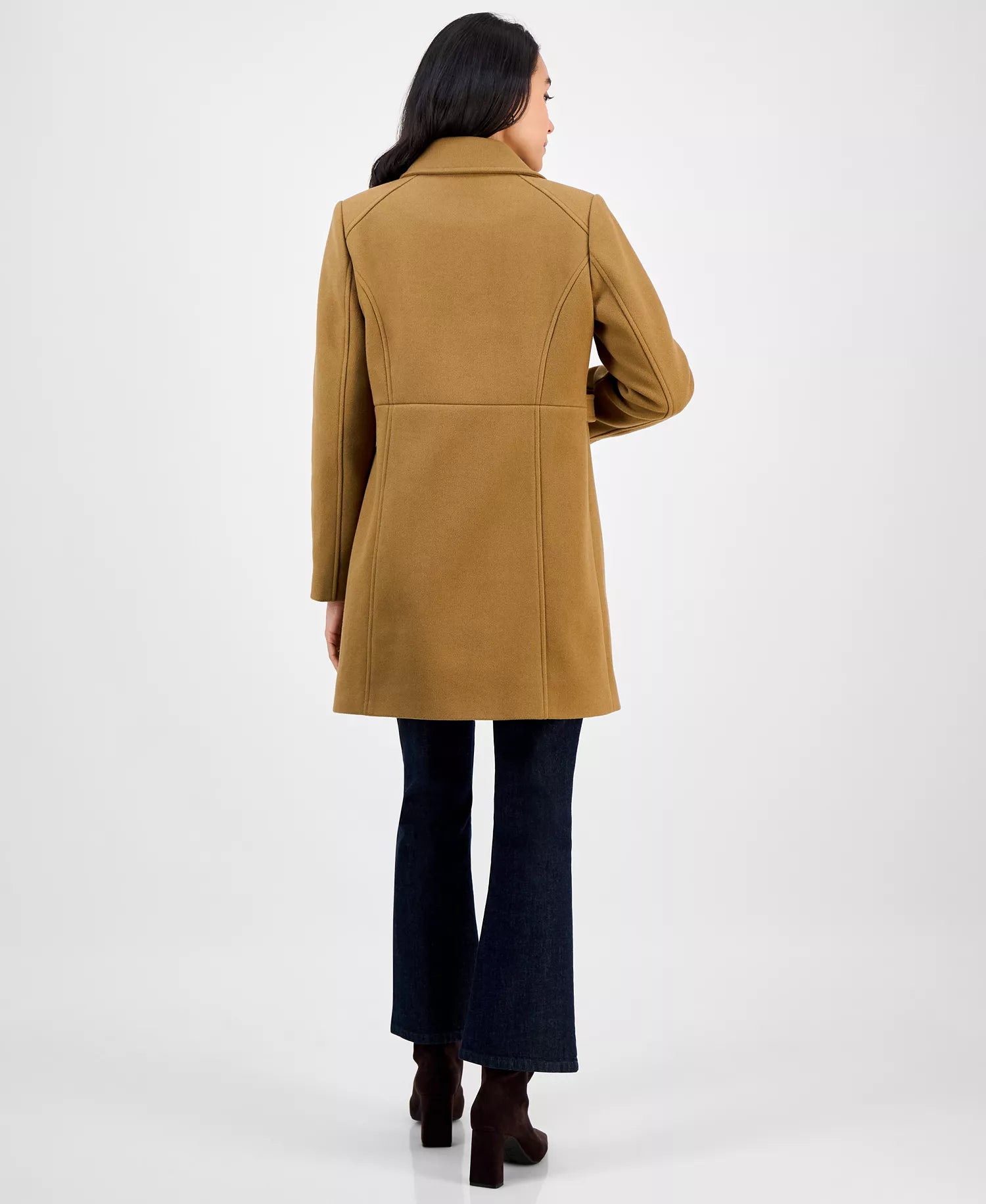 Michael Kors Women's Collared Zip-Front Coat-Dk Camel