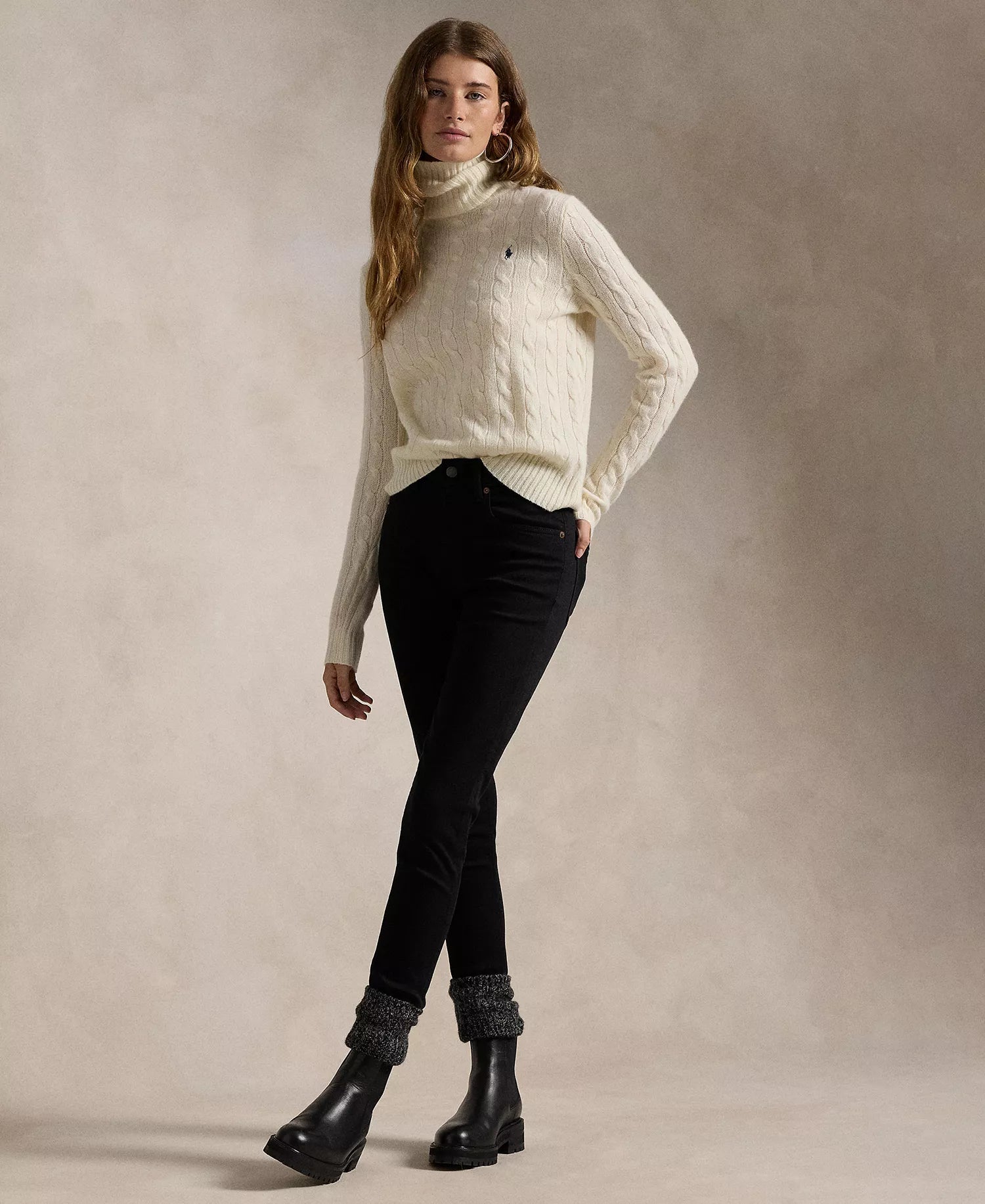 Ralph Lauren Women's Turtle Neck Sweater-Authentic Cream