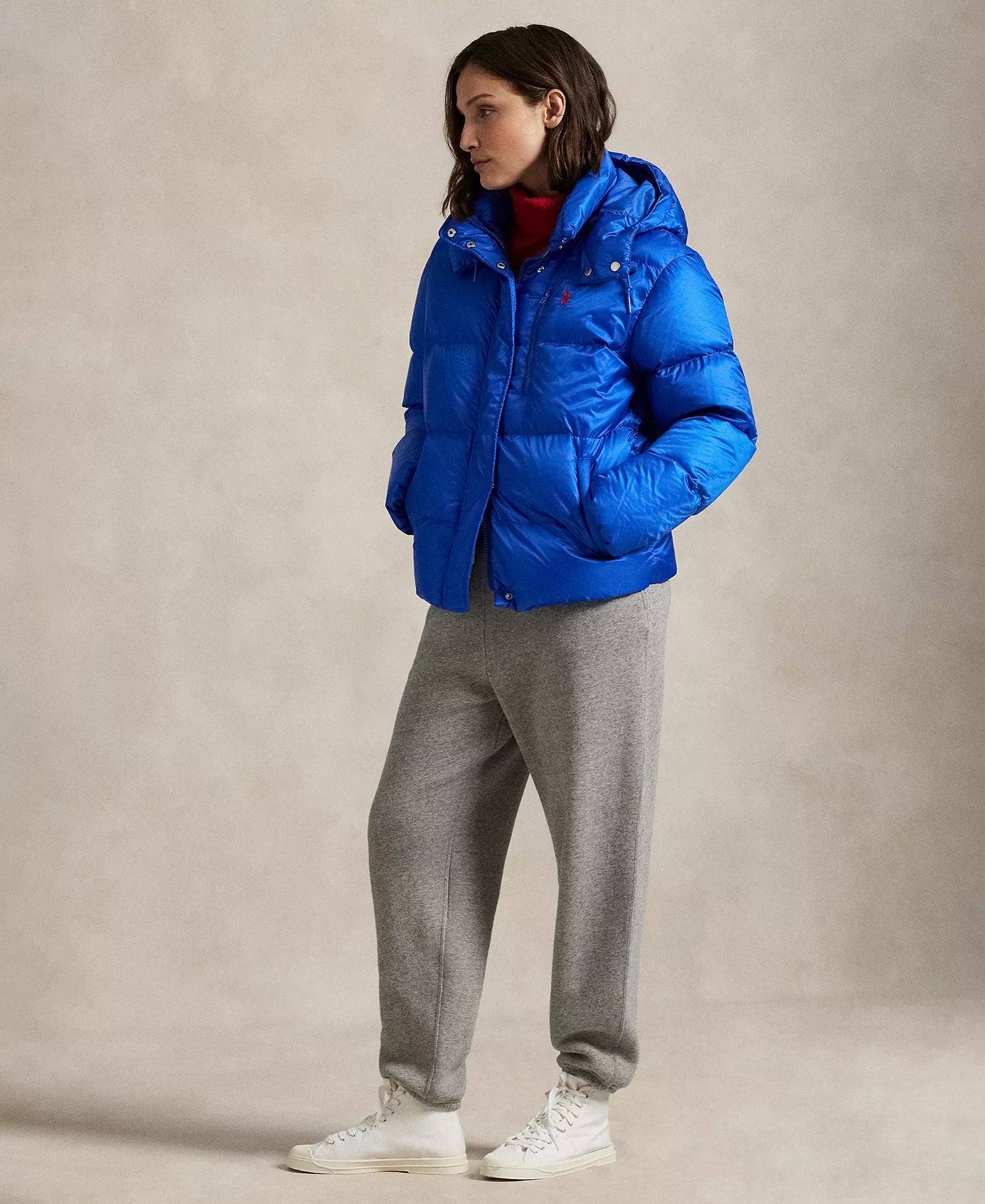 Ralph Lauren Women's Water-Resistant Long Sleeve Quilt Jacket-New Iris Blue