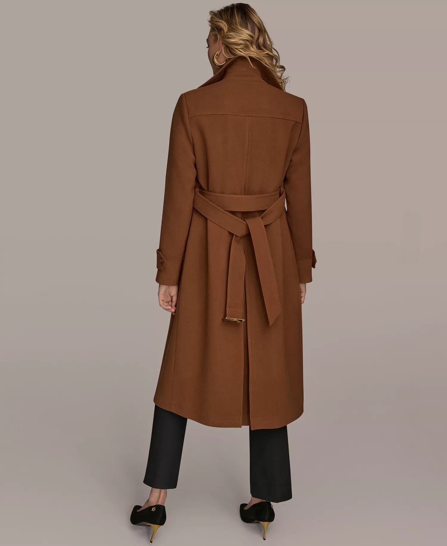 Donna Karan New York Women's Belted Notched-Collar Trench Coat - Tobacco