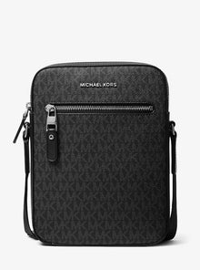Michael Kors Varick Logo Flight Bag- BLACK