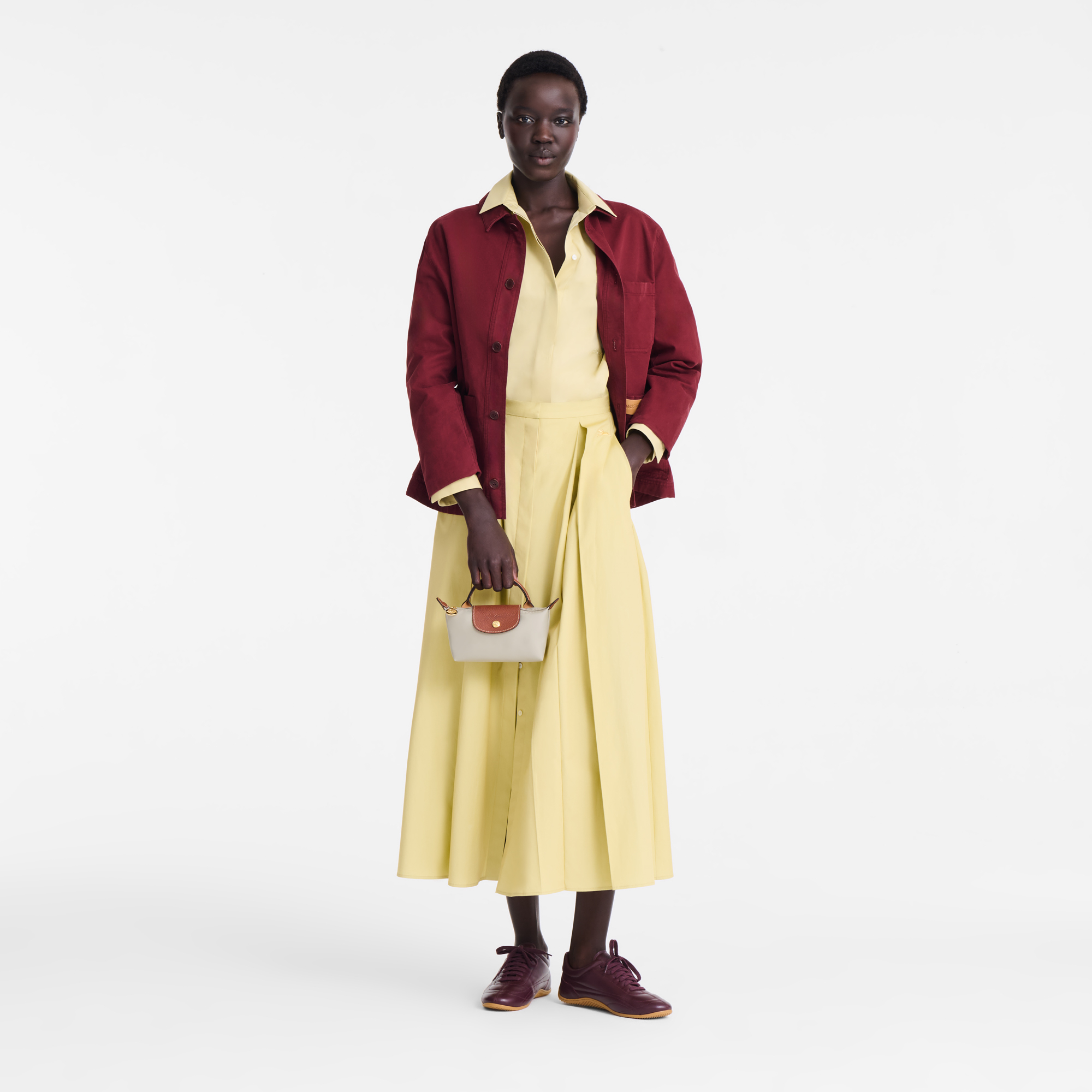 Longchamp Le Pliage Original Pouch With Handle - Pebble