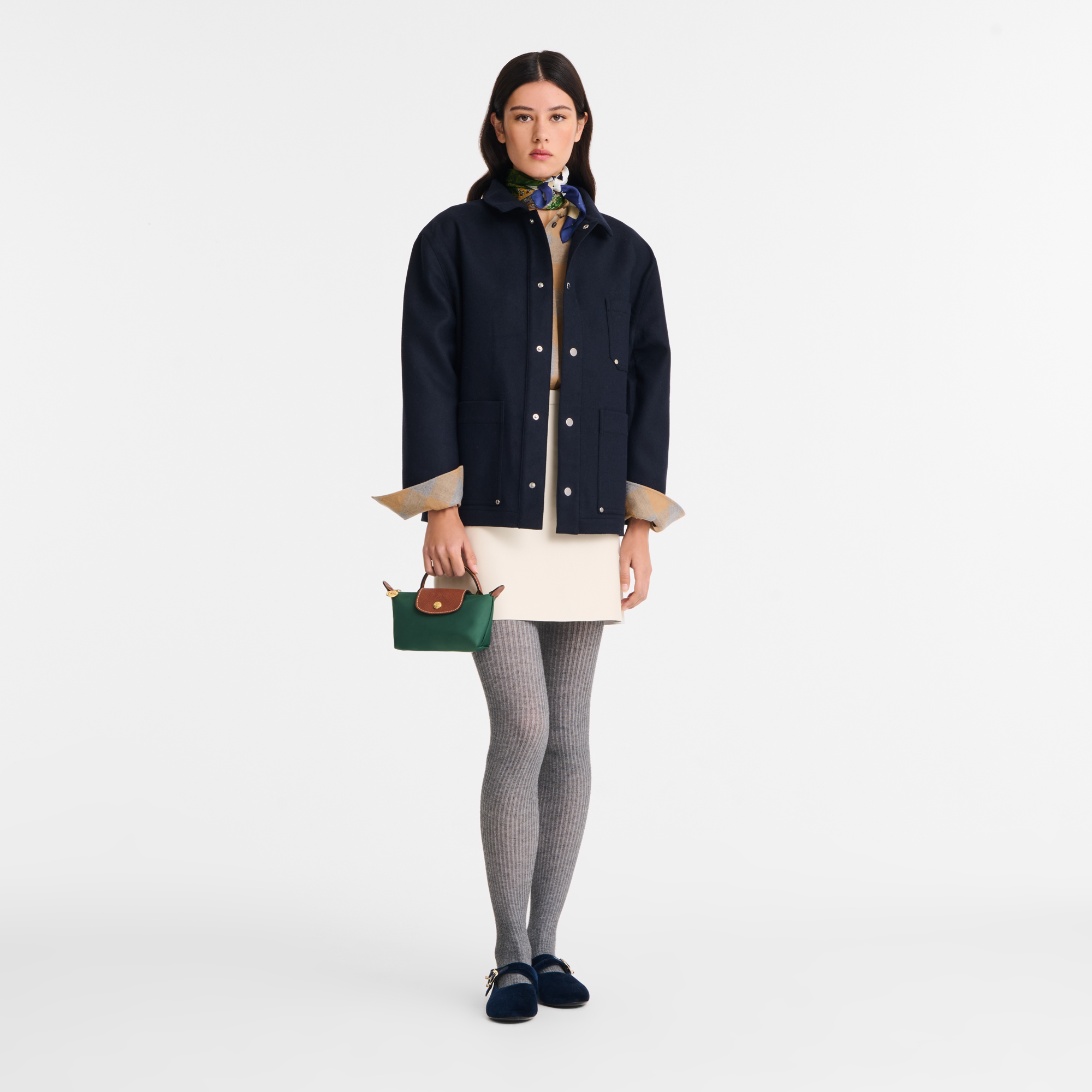 Longchamp Le Pliage Original Pouch With Handle - British Green