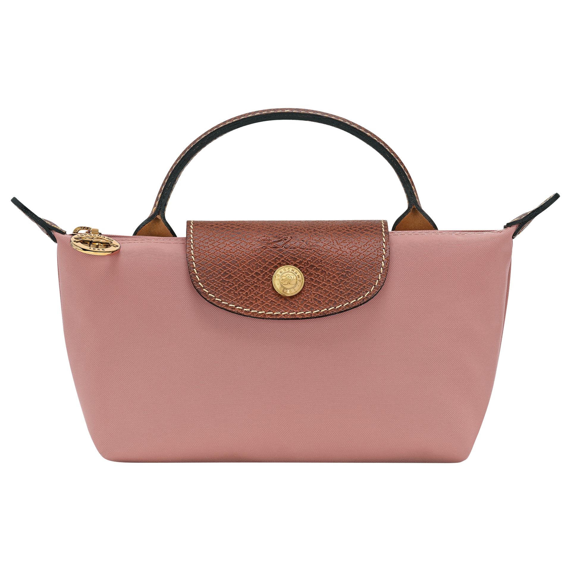 LONGCHAMP ピンク ミニポーチ Longchamp Le Pliage Original Pouch With Handle - Pink Tea