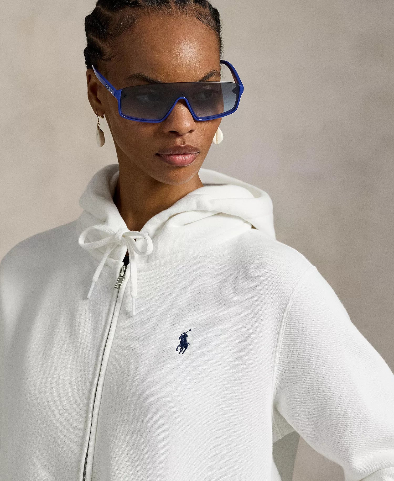 Ralph Lauren Women's Fleece Full-Zip Hoodie - White – Kanadadan Kapına