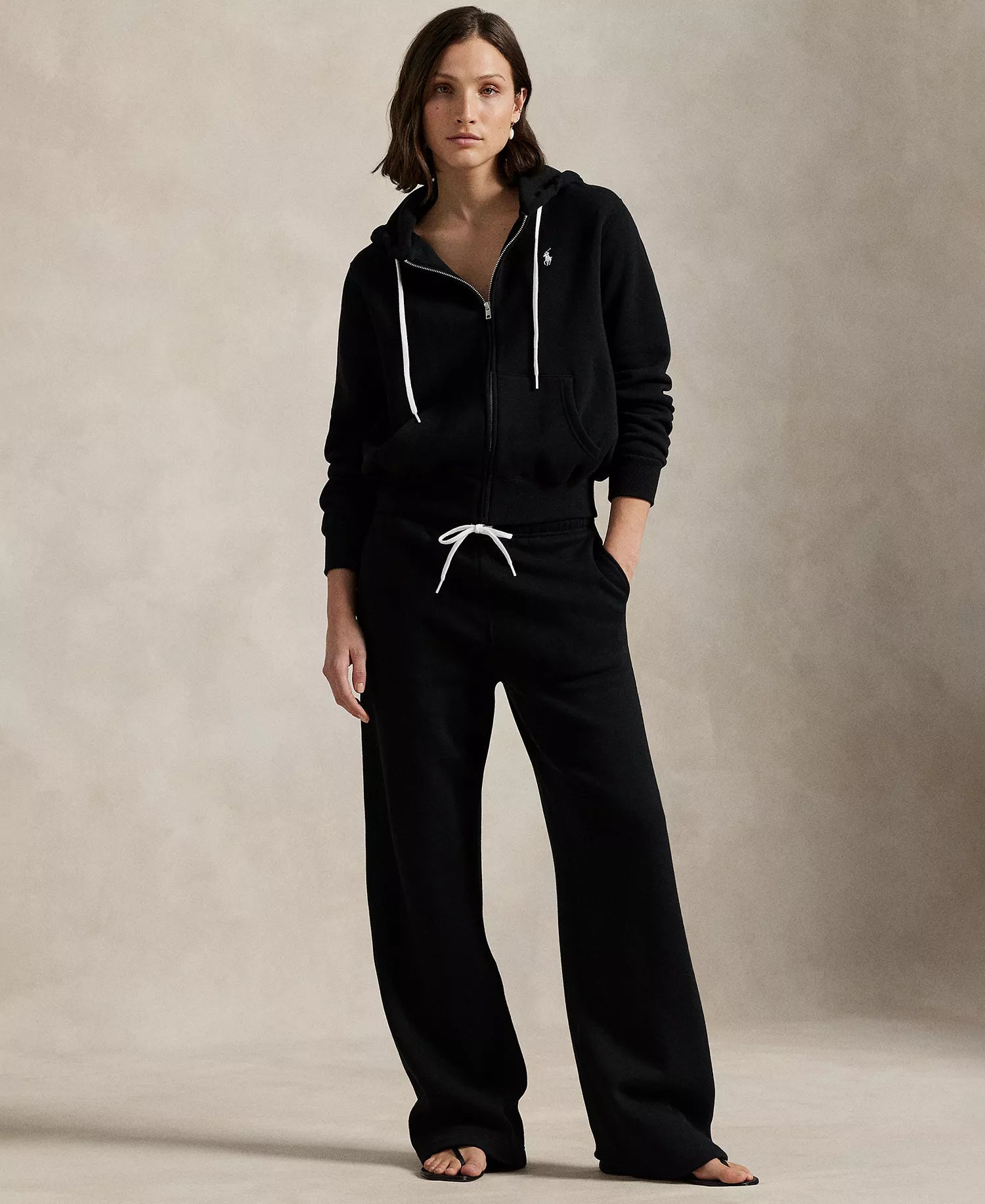 Ralph Lauren Women's Fleece Full-Zip Hoodie - Black