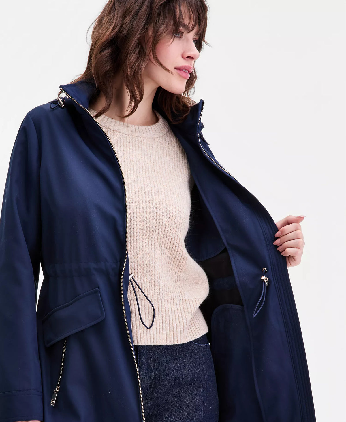 Michael Kors Women's Zip-Front Hooded Anorak-Details