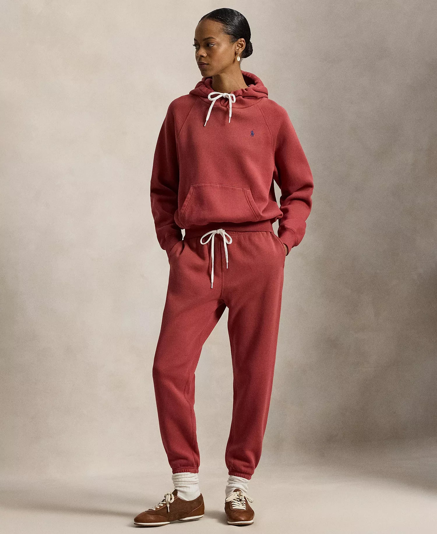 Ralph Lauren Women's Fleece Drawstring Sweatpants - Red