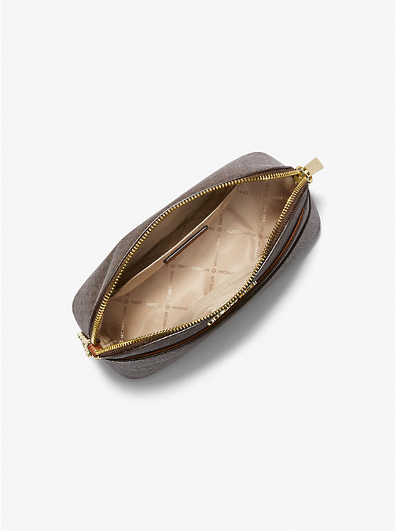 Michael Kors Jet Set Travel Medium Logo Dome Crossbody Bag Brown