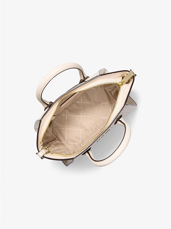 Michael Kors Avril Small Logo and Leather Satchel-LT CRM MULTI