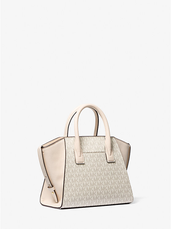 Michael Kors Avril Small Logo and Leather Satchel-LT CRM MULTI - Hemen Teslimde