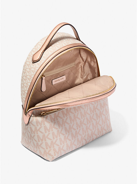 Michael Kors Sheila Medium Two-Tone Signature Logo Backpack-ROSE GOLD