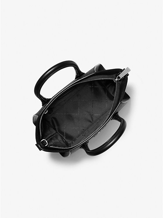 Michael Kors Avril Small Signature Logo Satchel-Black Hemen Teslimde