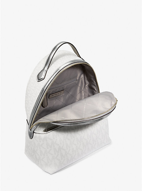 Michael Kors Sheila Medium Logo Backpack-SILVER