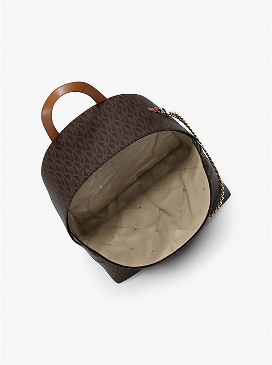 Michael Kors Slater Medium Signature Logo Backpack-BROWN