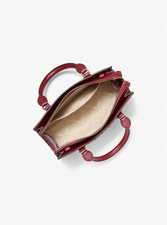 Michael Kors Sheila Small Signature Logo Satchel-CHERRY