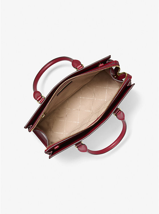 Michael Kors Sheila Medium Ombré Signature Logo Satchel-CHERRY