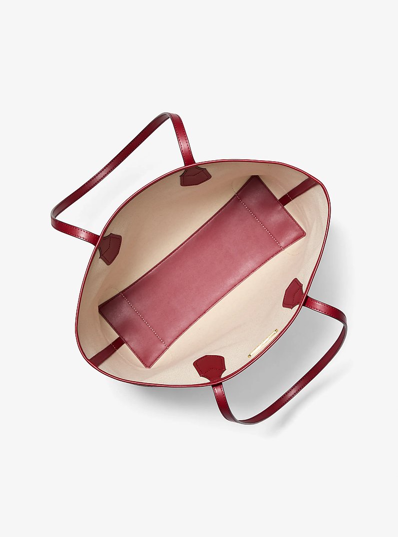 Michael Kors Eva Large Ombré Signature Logo Tote Bag-CHERRY
