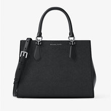 Michael Kors Marilyn Medium Saffiano Leather Satchel-BLACK