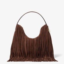 Michael Kors Nayla Medium Fringed Suede Hobo Shoulder Bag-NUTMEG