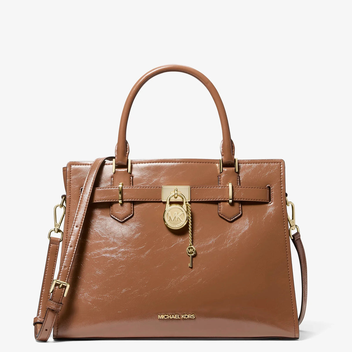 Michael Kors Landon Medium Patent Satchel-LUGGAGE
