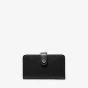 Michael Kors Jet Set Travel Medium Pebbled Leather Billfold Wallet- BLACK