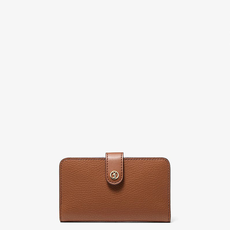 Michael Kors Jet Set Travel Medium Pebbled Leather Billfold Wallet-  LUGGAGE