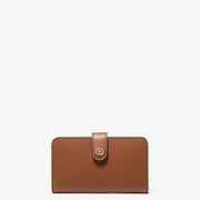 Michael Kors Jet Set Travel Medium Pebbled Leather Billfold Wallet-  LUGGAGE