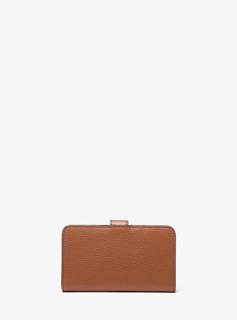 Michael Kors Jet Set Travel Medium Pebbled Leather Billfold Wallet-  LUGGAGE
