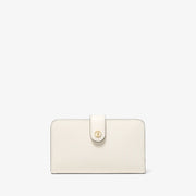 Michael Kors Jet Set Travel Medium Pebbled Leather Billfold Wallet-LT CREAM