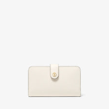 Michael Kors Jet Set Travel Medium Pebbled Leather Billfold Wallet-LT CREAM