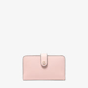 Michael Kors Jet Set Travel Medium Pebbled Leather Billfold Wallet-POWDER BLUSH