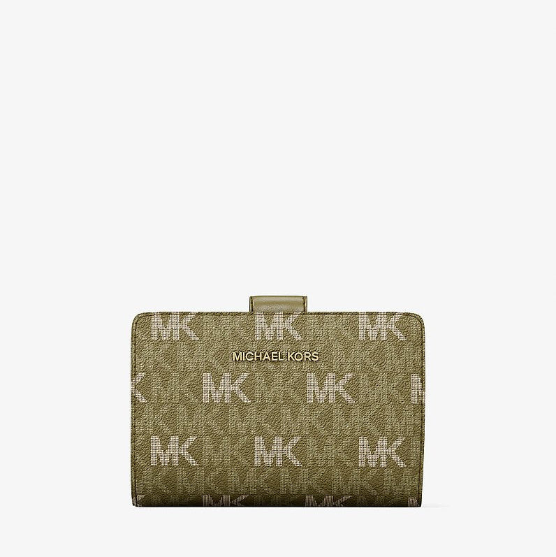 Michael Kors Jet Set Travel Medium Signature Logo Billfold Wallet-OREGANO