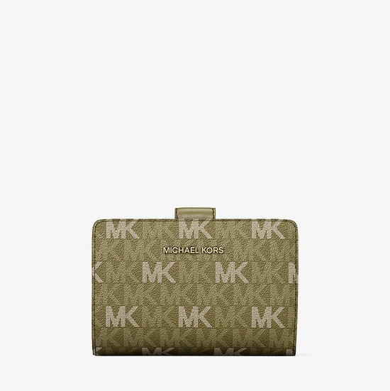 Michael Kors Jet Set Travel Medium Signature Logo Billfold Wallet-OREGANO