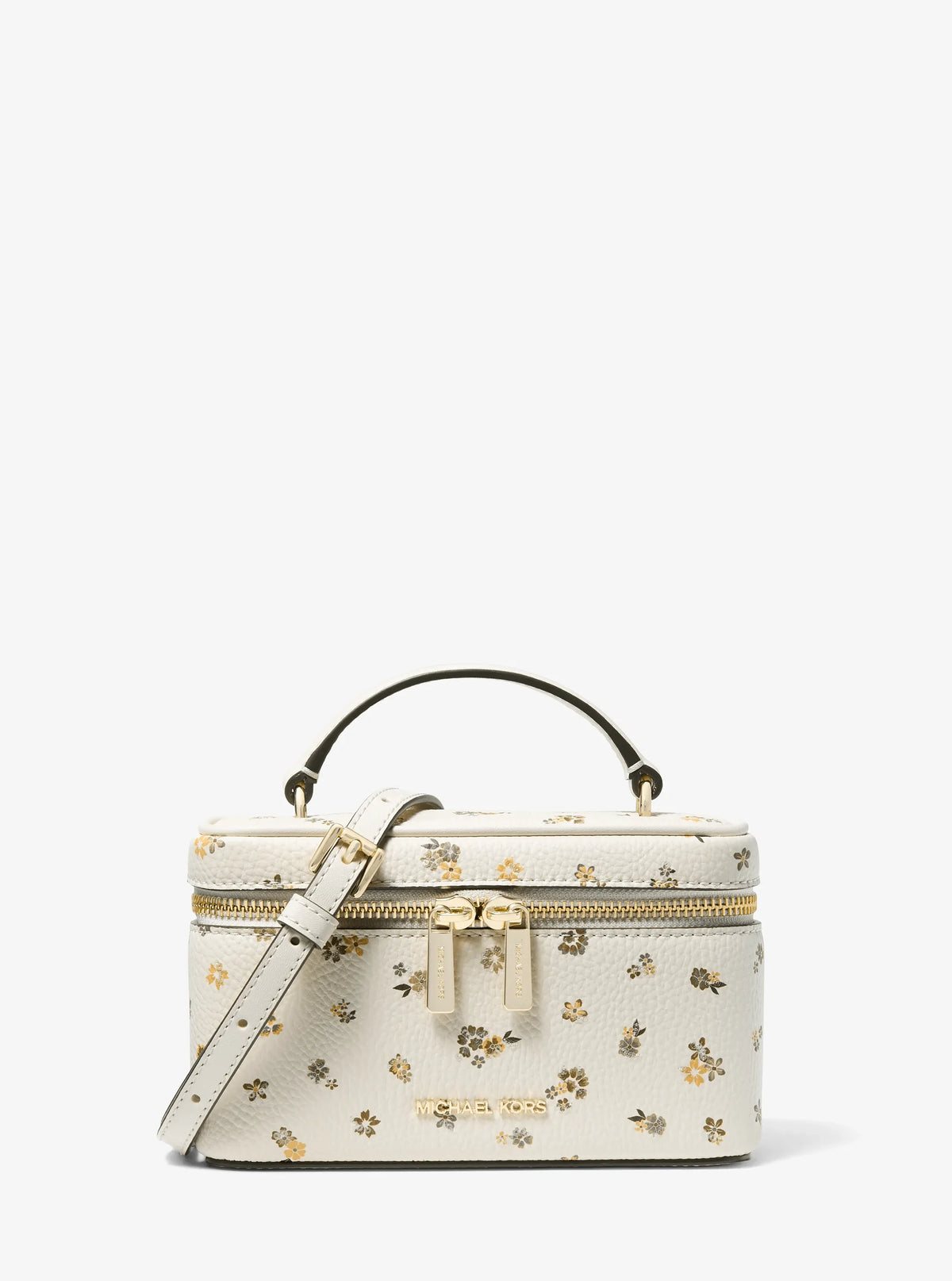 Michael Kors Vivi Small Floral Printed Vanity Crossbody Bag-LT CREAM