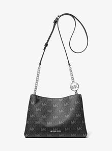 Michael Kors Christina Small Signature Logo Crossbody Bag-BLACK