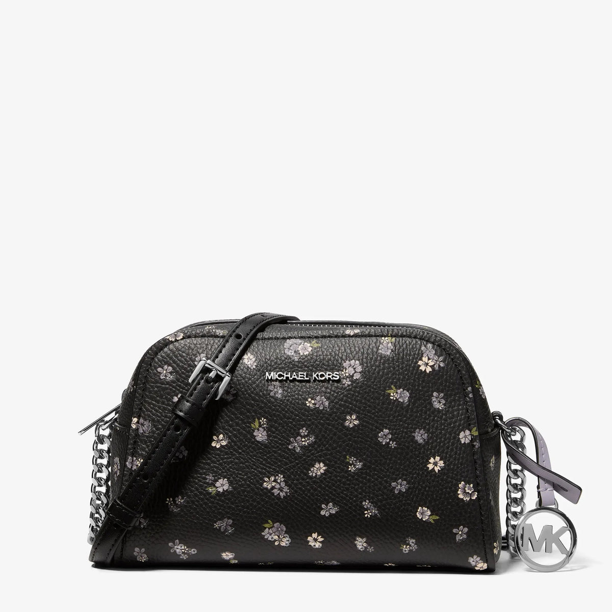 Michael Kors Ashton Extra-Small Floral Printed Camera Crossbody Bag-BLACK