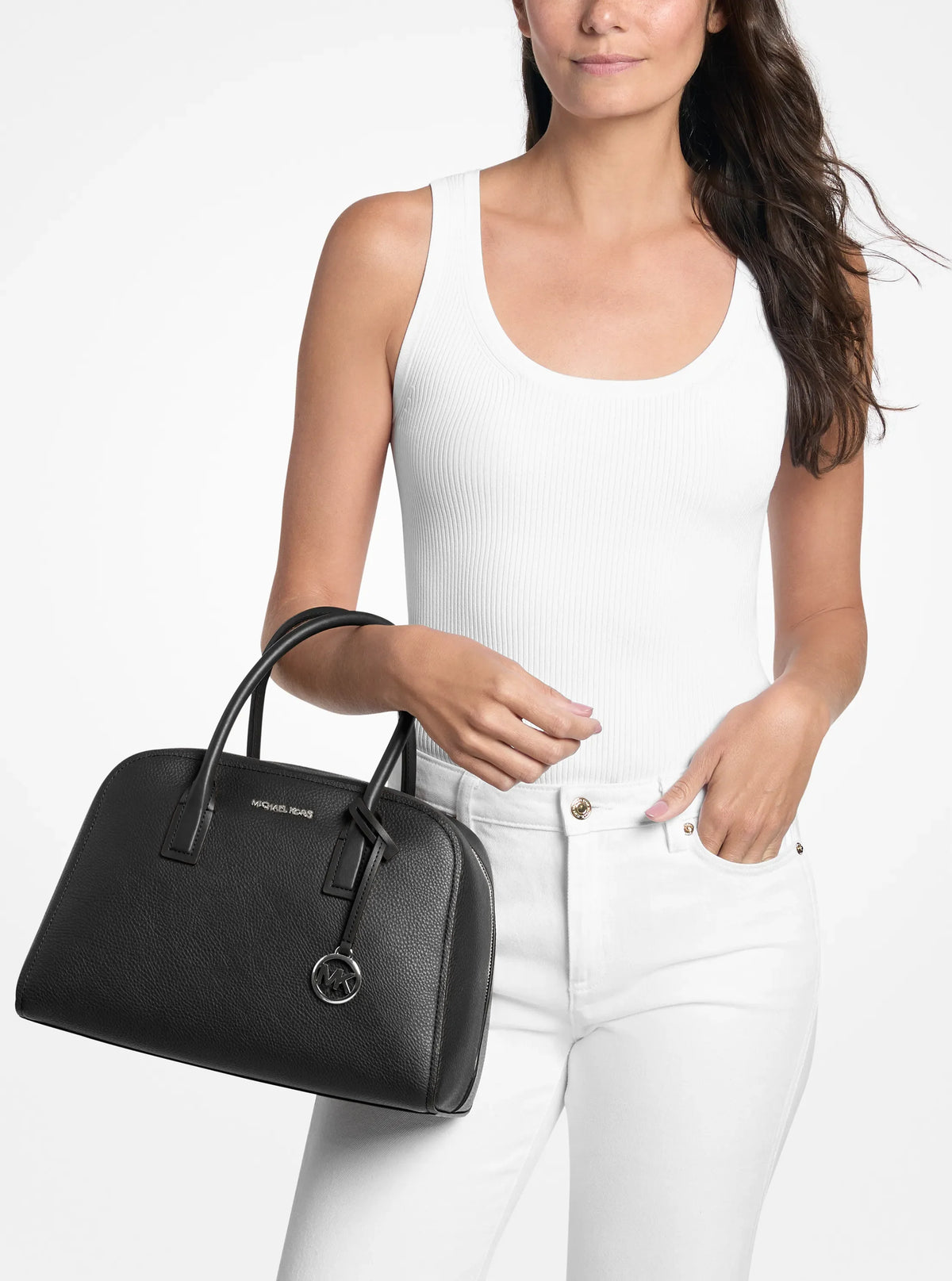 Michael Kors Ashton Medium Satchel-BLACK