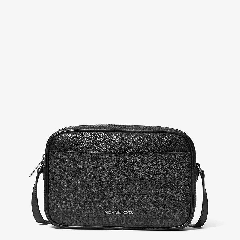 Michael Kors Jet Set Travel Large Signature Logo Camera Crossbody Bag-BLACK