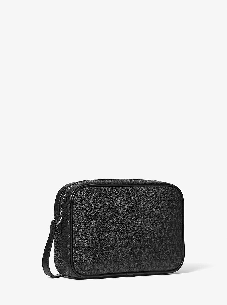 Michael Kors Jet Set Travel Large Signature Logo Camera Crossbody Bag-BLACK
