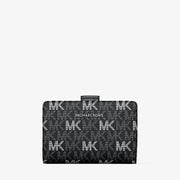 Michael Kors Jet Set Travel Medium Signature Logo Billfold Wallet-BLACK