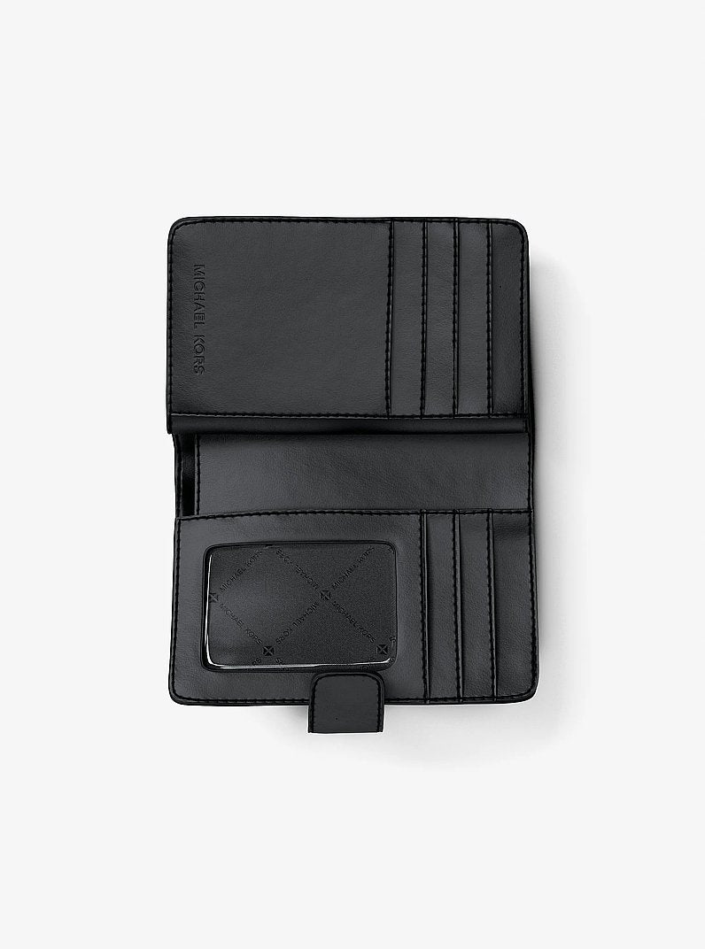 Michael Kors Jet Set Travel Medium Signature Logo Billfold Wallet-BLACK