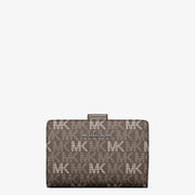 Michael Kors Jet Set Travel Medium Signature Logo Billfold Wallet-MUSHROOM