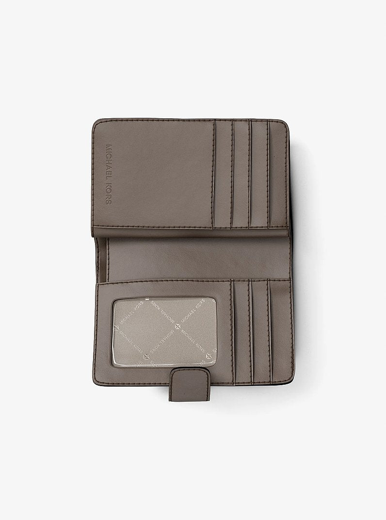 Michael Kors Jet Set Travel Medium Signature Logo Billfold Wallet-MUSHROOM
