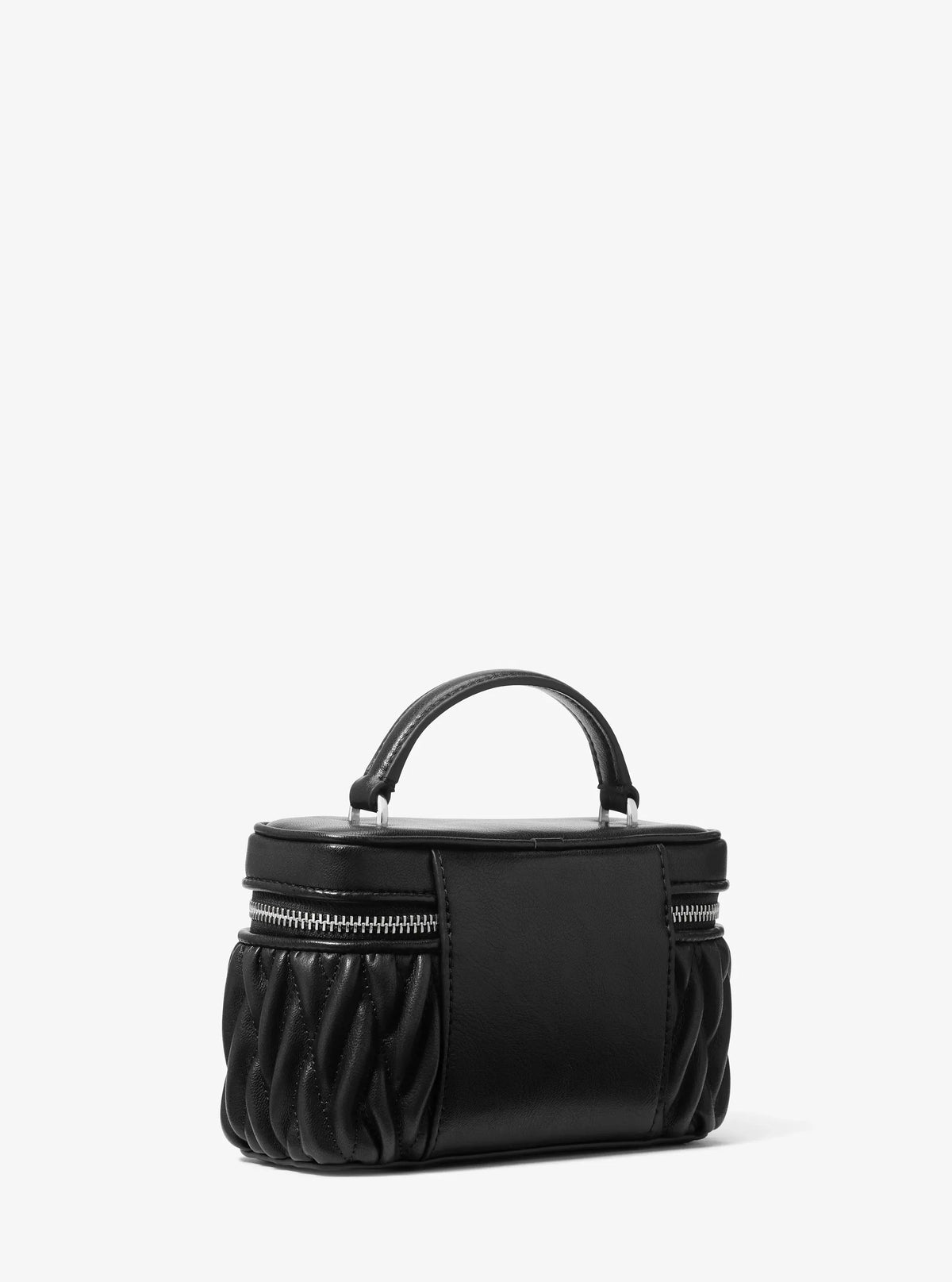 Michael Kors Vivi Small Matelassé Burnished Vanity Crossbody Bag- BLACK